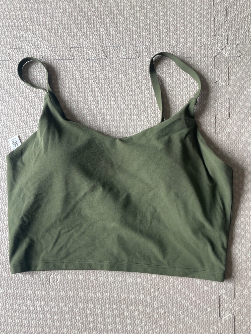 Athleta Olive Green Seamless Crop Top Size Medium